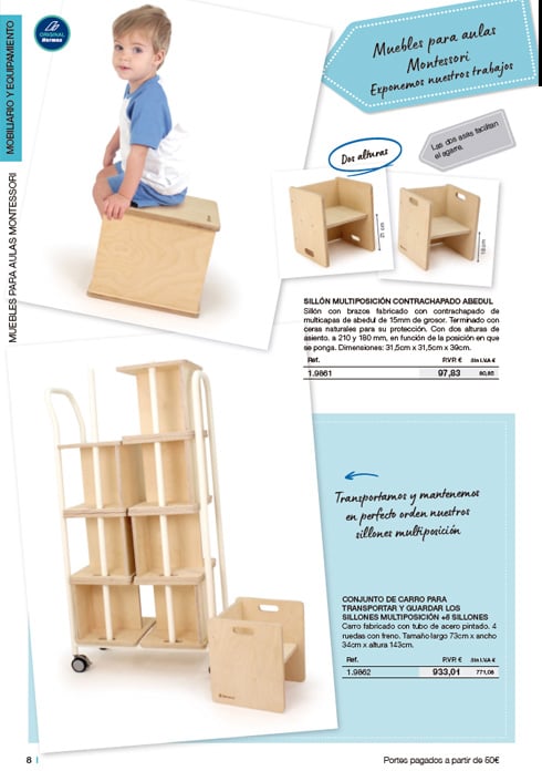 Equipamiento aulas Montessori